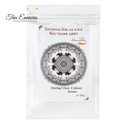 Herbal hair colour  brown, 100 g, hennafox, , medium