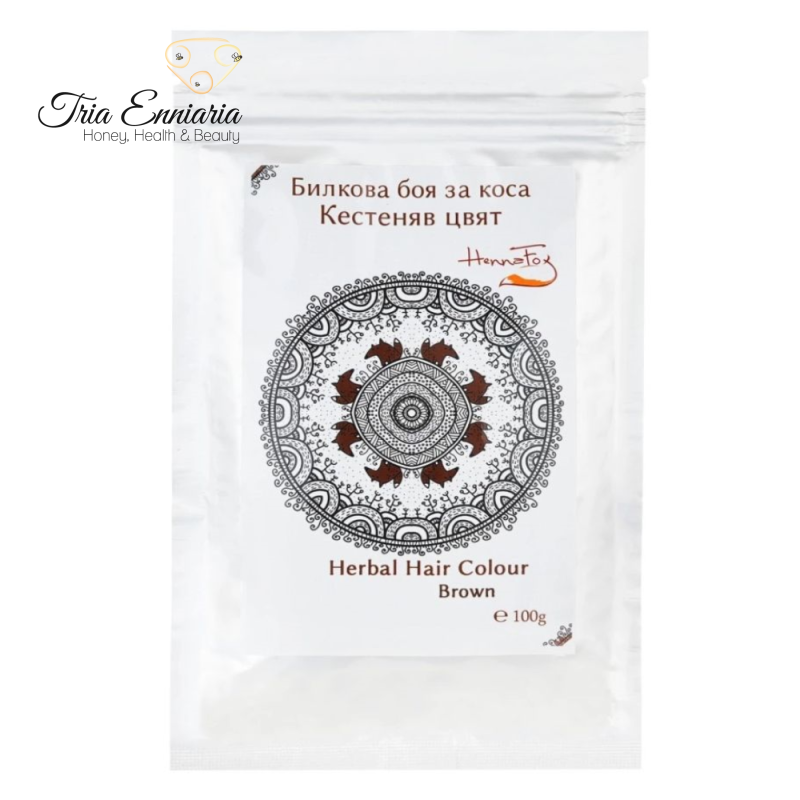 Herbal hair colour brown, 100 g, hennafox, , medium image number null
