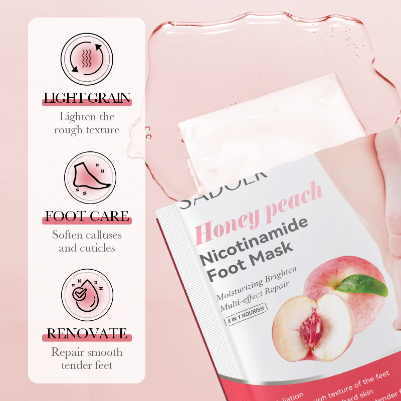 Sadoer honey peach nicotinamide foot mask, , medium image number null