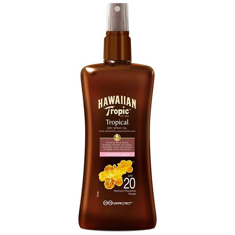 Hawaiian tropic protective dry spray oil SPF20 200ml, , medium-null