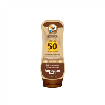 Australian gold instant bronzer SPF50 lotion x 237ml