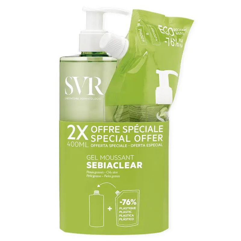 Svr sebiaclear foam 400ml + refill 400ml set-null