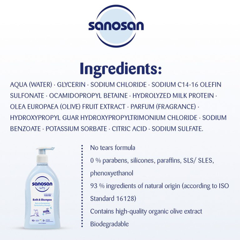 Sanosan baby bath & shampoo, , medium-null