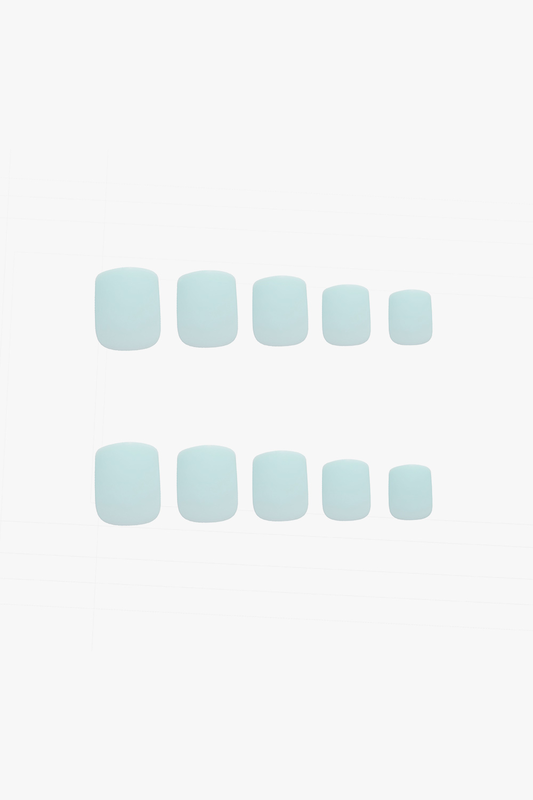 Matte pastel blue square nails (24 pcs), , medium image number null