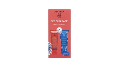 Apivita bee sun safe beach essentials promo with hydra fresh face & body milk SPF50, 100ml & after sun, 100ml, 1set, , medium