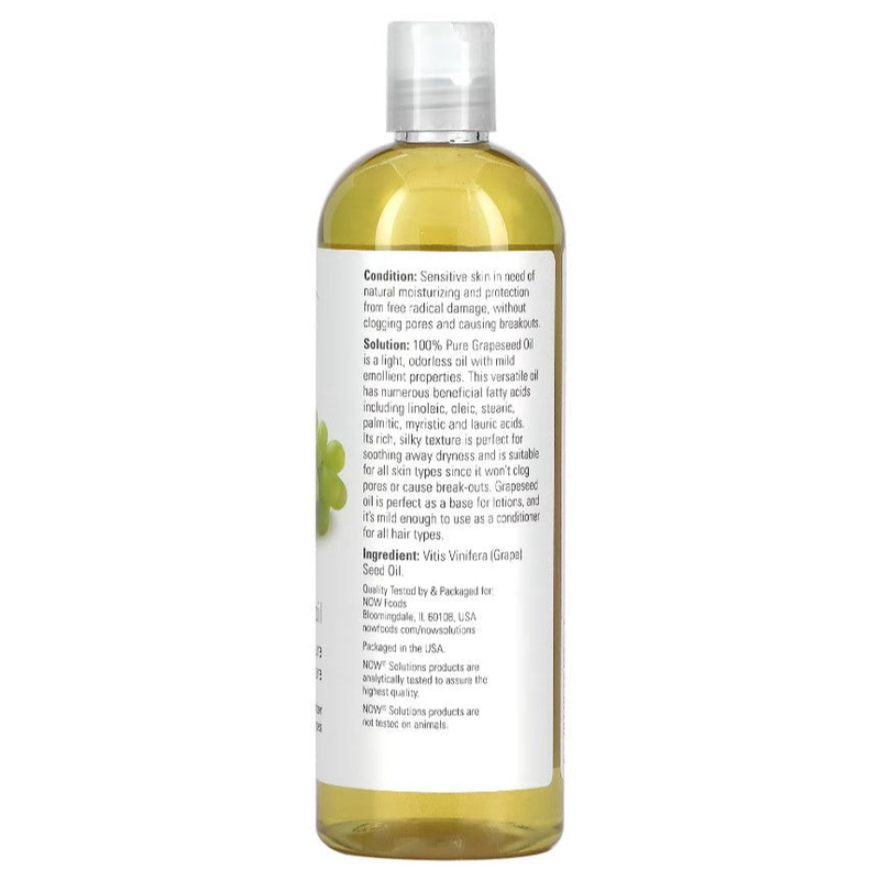 Product image: Now foods, solutions, grapeseed oil, 16 fl oz (473 ml), , medium-null
