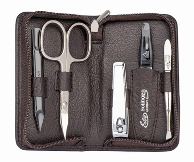 Erbe manicure pocket case siena brown 5pcs, , medium