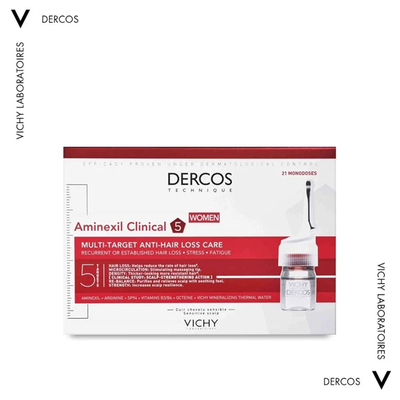 Vichy dercos aminexil clinical 5 for women anti-hair loss treatment 21*6ml, , medium