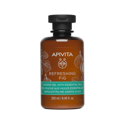 Apivita refreshing fig shower gel with essential oils x 250ml, , medium