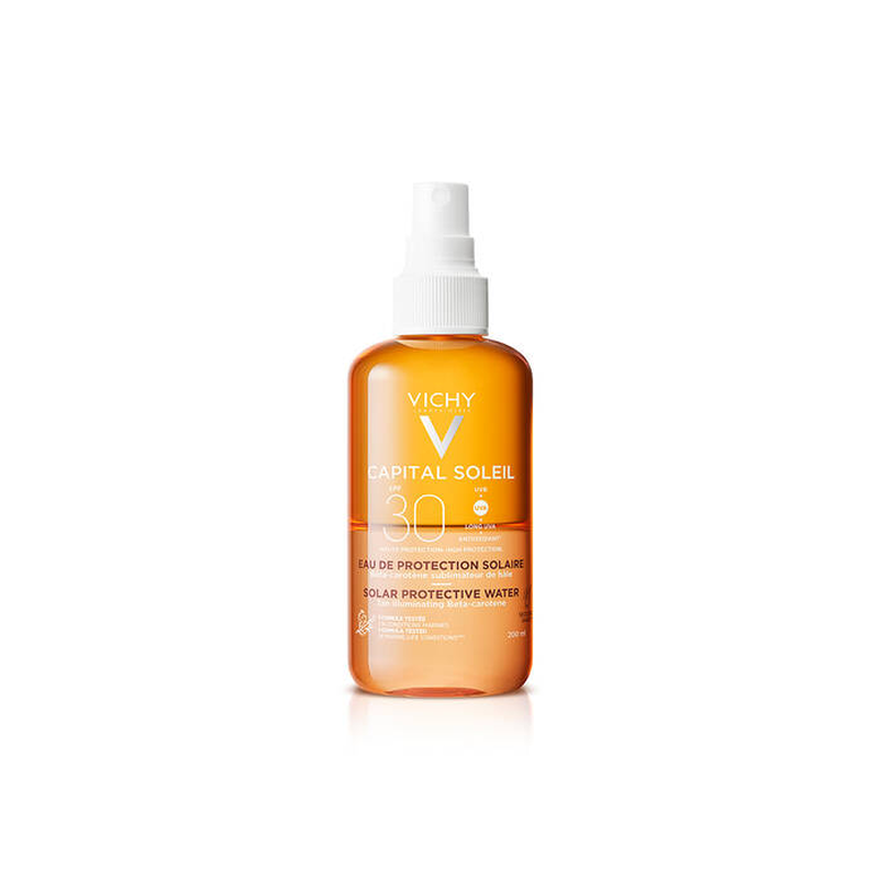 Vichy capital soleil face & body sunscreen water spray for bright tanning SPF30 200ml image number null