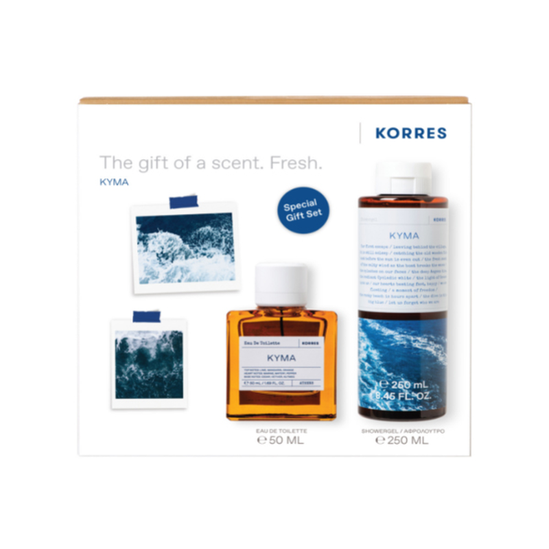 Korres set &kappa;&upsilon;&mu;&alpha; &mu;&epsilon; &alpha;&nu;&delta;&rho;&iota;&kappa;ό eau de toilette 50 ml + kyma shower gel &alpha;&phi;&rho;ό&lambda;&omicron;&upsilon;&tau;&rho;&omicron; 250 ml, , medium-null