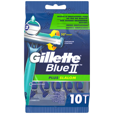 Gillette blue II plus slalom sensitive skin ξυραφάκια μιας χρήσης 10 τμχ, , medium