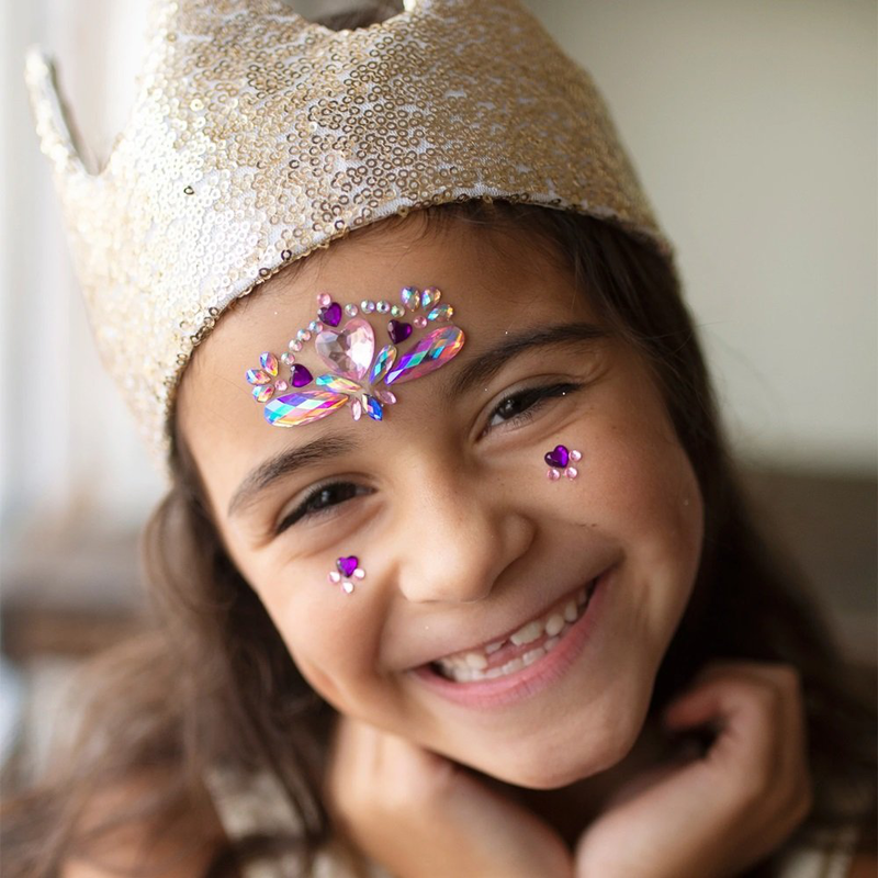 Crystals heart face stickers, , medium image number null