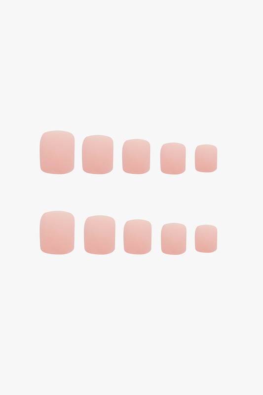 Matte pastel pink square nails (24 pcs), , medium-null