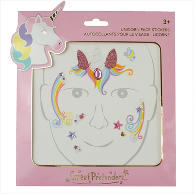 Unicorn fairy face stickers, , medium