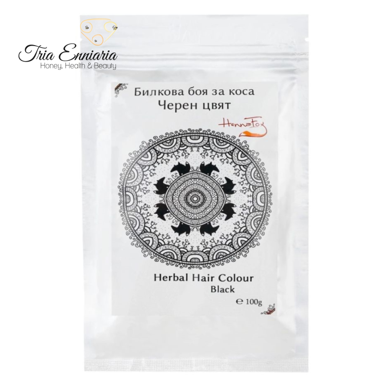 Herbal hair colour black, 100 g, hennafox, , medium image number null