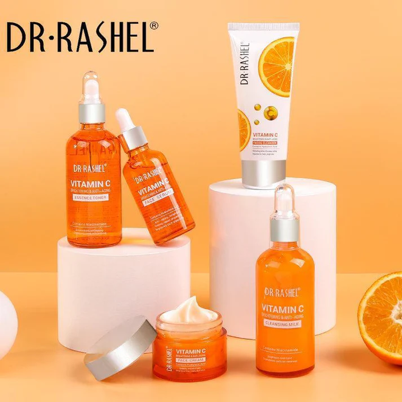 Dr rashel vitamin c skin care series , contains hyaluronic acid, anti aging and collagen Essence ( pack of 5 piece set )-null