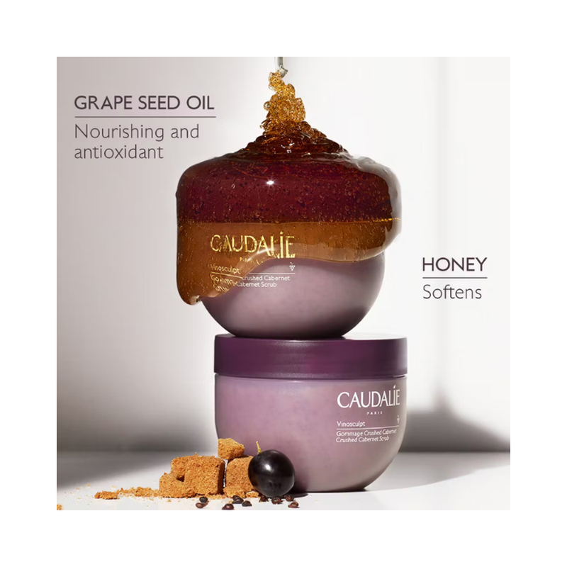 Caudalie vinosculpt crushed cabernet body scrub 250g, , medium-null