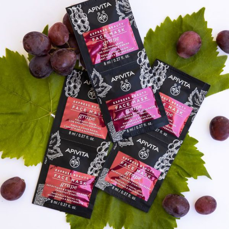 Apivita express beauty anti-wrinkle & firming face mask with grape 2x8ml image number null