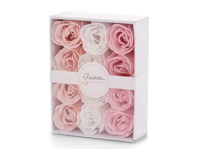 Isabelle laurier luxury gift box with 12 soap confetti roses peach, , medium