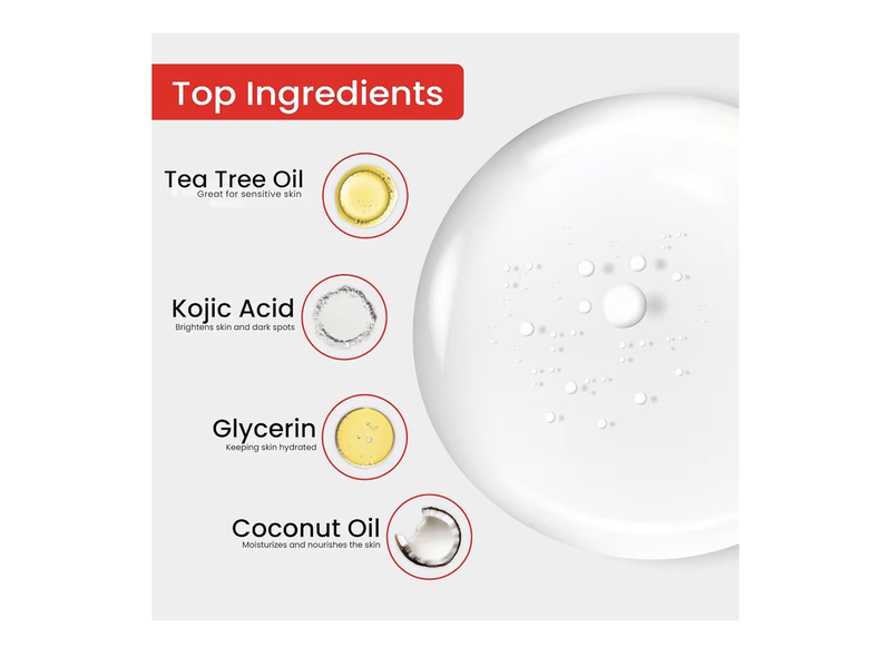 Kojie san skin brightening soap &ndash; the original kojic acid, dark spot remover bar soap with coconut & tea tree oil &ndash; 100g x 3 bars-null
