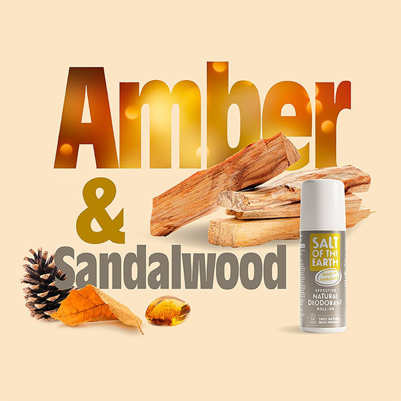 Salt of the earth - amber & sandalwood natural deodorant roll-on 75ml-null