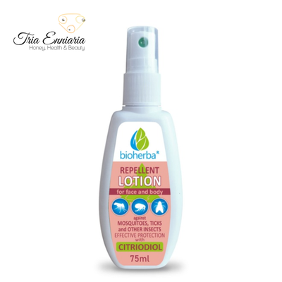 Repellent lotion for face and body, 75 ml, bioherba