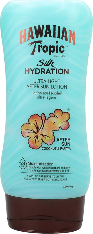 Hawaiian tropic silk hydration ultra light after sun lotion coconut & papaya 180ml, , medium image number null