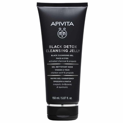 Apivita black detox cleansing gel for face & eyes x 150ml, , medium