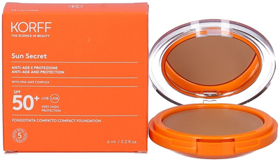 Korff sun secret SPF50+ sun protection compact foundation protective and anti-age 6ml no.1 amber, , medium