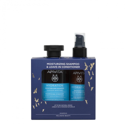 Apivita moisturizing shampoo 250ml & leave in conditioner 100ml gift set, , medium