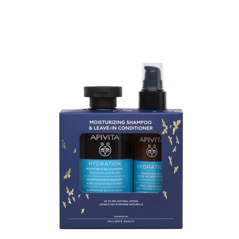 Apivita moisturizing shampoo 250ml & leave in conditioner 100ml gift set-null