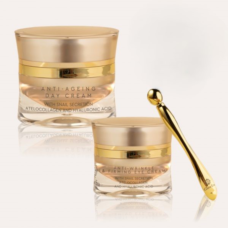Product image: Σετ ομορφιάς κρέμα ημέρας & κρέμα ματιών glow era με έκκριμα σαλιγκαριού, , medium-null