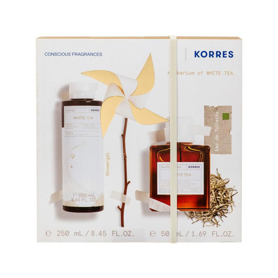 Korres herbarium of white tea set shower gel 250ml & edt 50ml, , medium