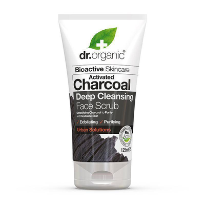 Dr. Organic activated charcoal deep cleansing face scrub 125ml, , medium