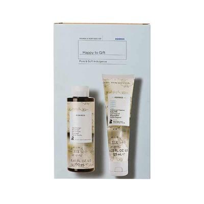 Korres happy to gift pure & soft indulgence set με αφρόλουτρο γιαούρτι 250ml & γαλάκτωμα σώματος 125ml, , medium