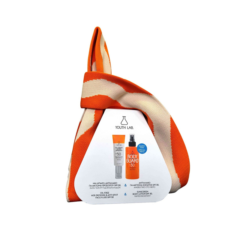 Youth lab. Body guard summer set with age-defense watery sunscreen face cream SPF50, 40ml & sun protection SPF30 sunscreen spray, 200ml,, , medium-null