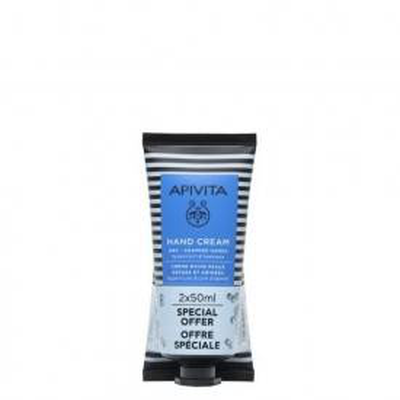 Apivita hand cream for dry - chapped hands with hypericum & beeswax 2x50ml offer pack, , medium