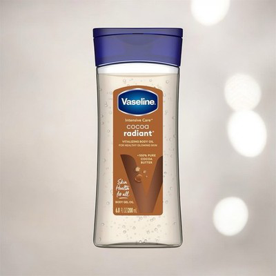 Vaseline intensive care cocoa radiant  for glowing skin body gel oil made with pure cocoa butter + replenishing oils, , medium