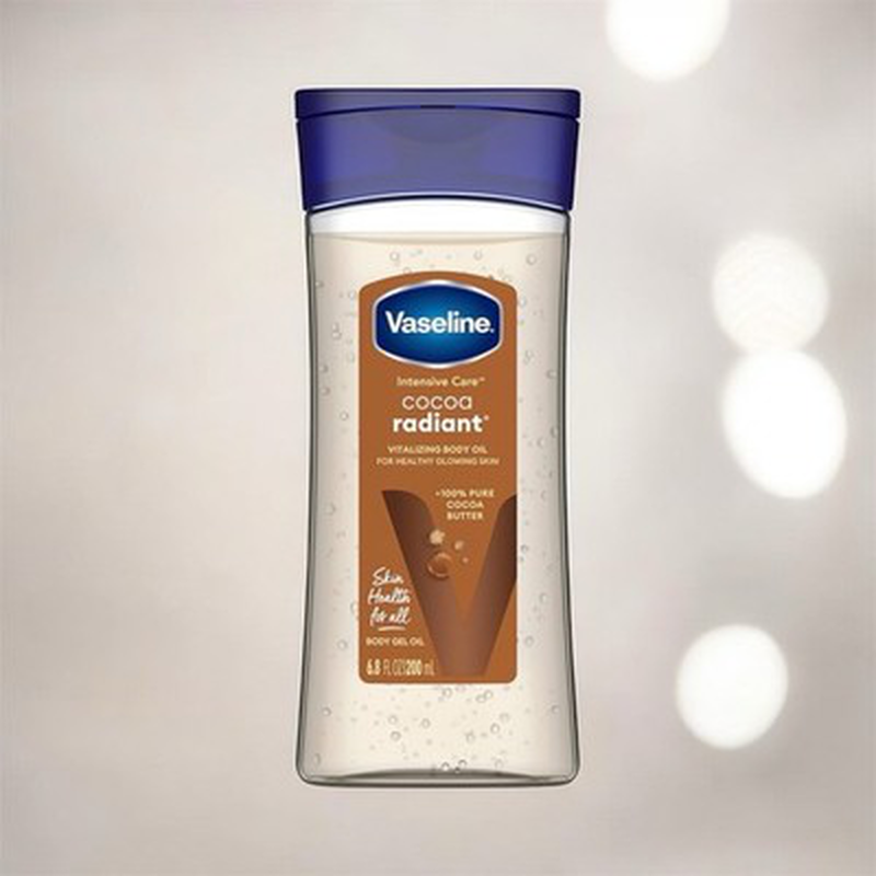 Vaseline intensive care cocoa radiant  for glowing skin body gel oil made with pure cocoa butter + replenishing oils-null