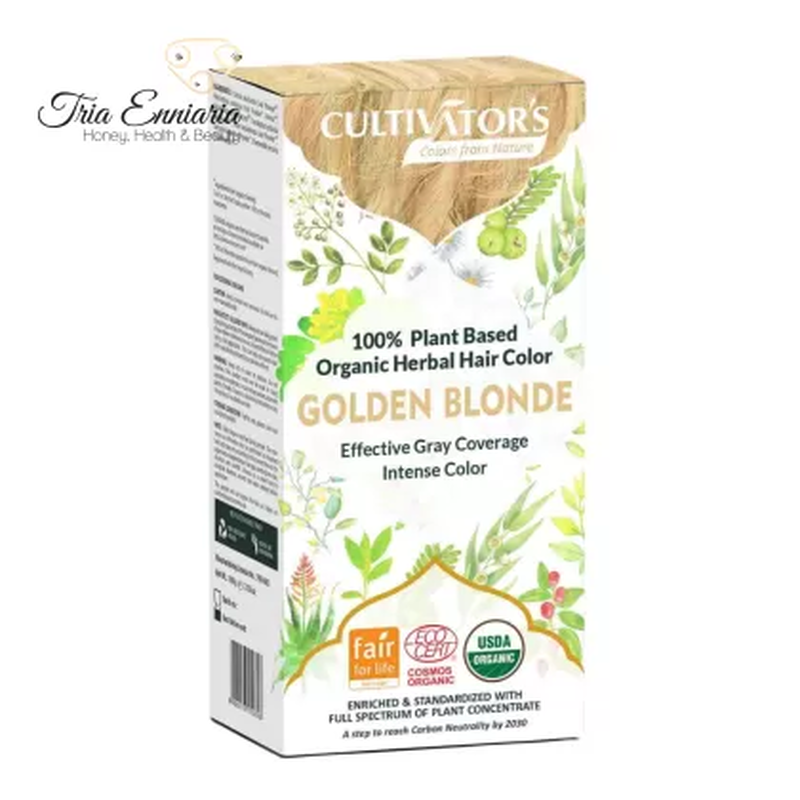 Βιολογική φυτική βαφή μαλλιών χρυσό, 100 g, cultivators, , medium-null