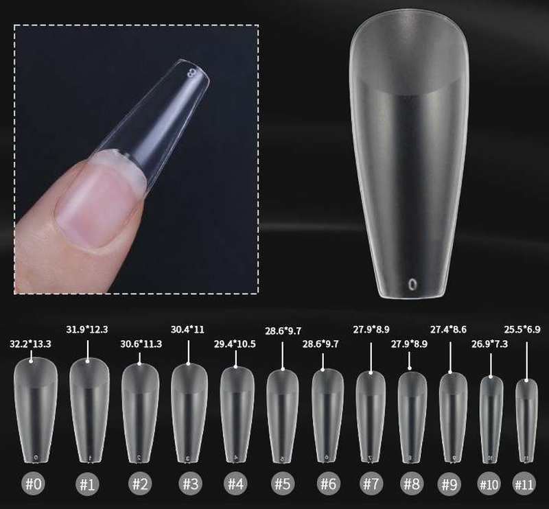 Nail tips clear mat 504 pcs, , medium-null