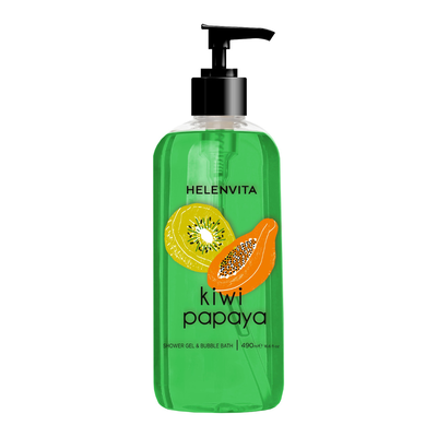 Helenvita kiwi papaya shower gel 490ml & kiwi papaya body milk 300ml free, , medium