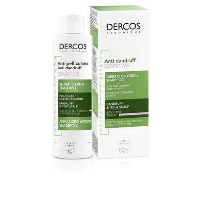 Vichy dercos anti- dandruff sensitive, advanced action shampoo for dry scalp& dandruff 200ml, , medium