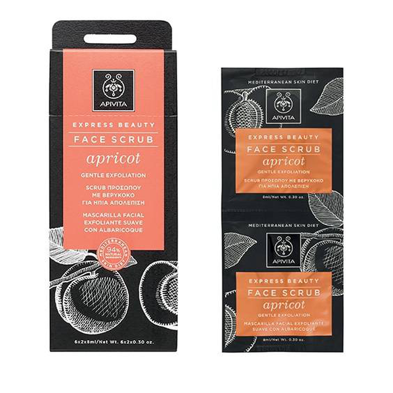Apivita face scrub apricot for Gentle exfoliation 2 x 8ml-null