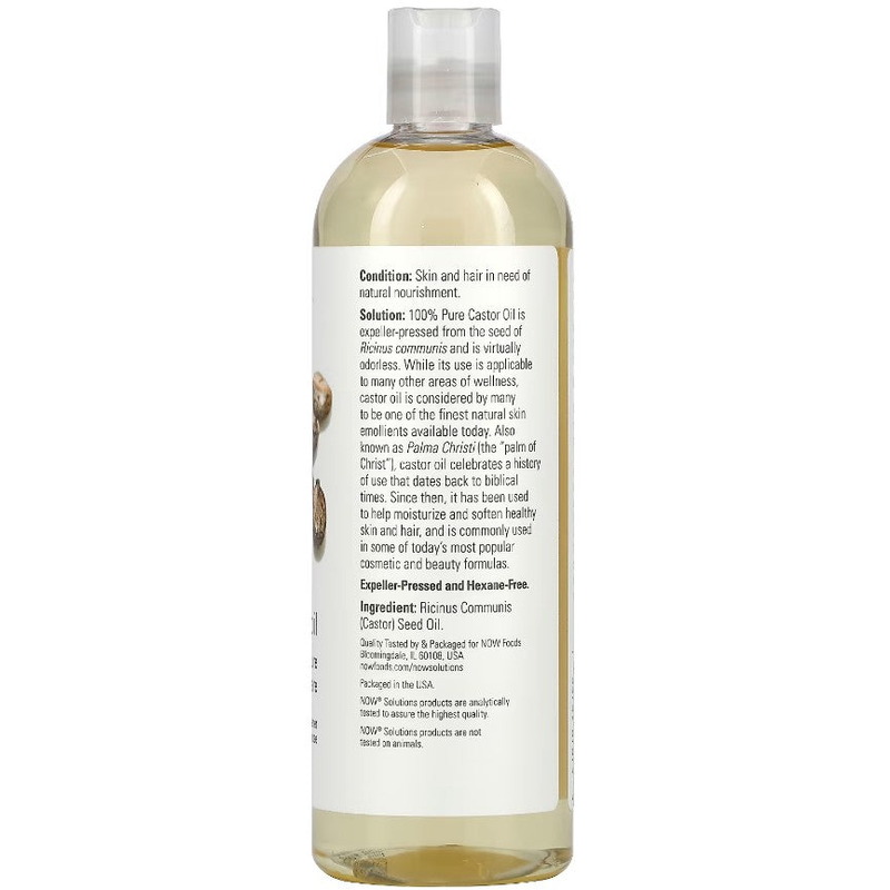 Product image: Now foods, solutions, castor oil, 16 fl oz (473 ml), , medium-null