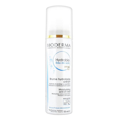 Bioderma hydrabio eau de soin SPF30, moisturizing anti- uv mist, for sensitive- dehydrated skin 50ml