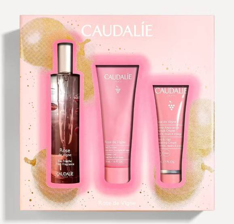Caudalie rose de vigne fresh fragrance 50ml+ shower gel 50ml + hand cream 30ml xmas 2024 image number null