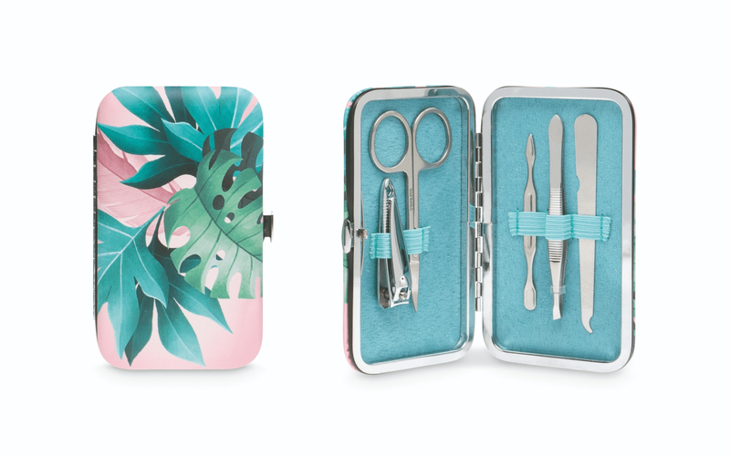 Product image: Manicure set in pu pouch with botanical design 5-pieces, , medium-null