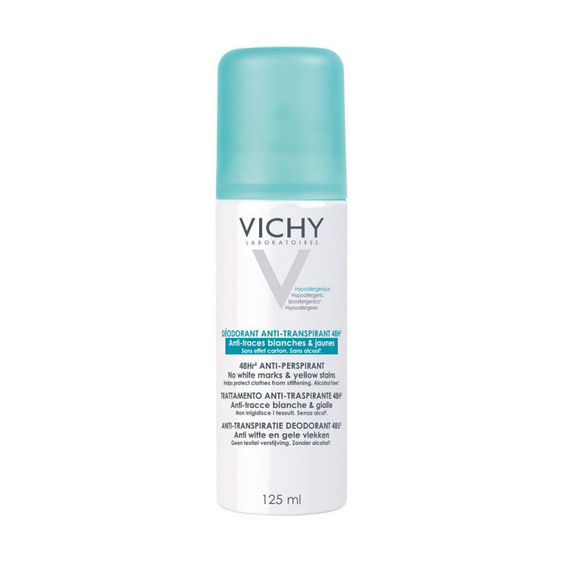Vichy 48hours antiperspirant aerosol. No white marks& yellow stains 125ml, , medium image number null